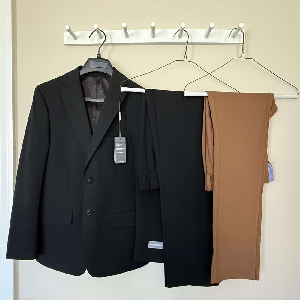 Michael Kors Black and Brown Formal Suit Set